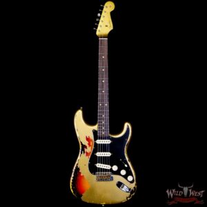 Fender Custom Shop Limited Edition Dual-Mag II Stratocaster Heavy Relic Aztec Gold Over 3 Tone Sunburst - Image 3