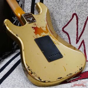 Fender Custom Shop Limited Edition Dual-Mag II Stratocaster Heavy Relic Aztec Gold Over 3 Tone Sunburst - Image 12