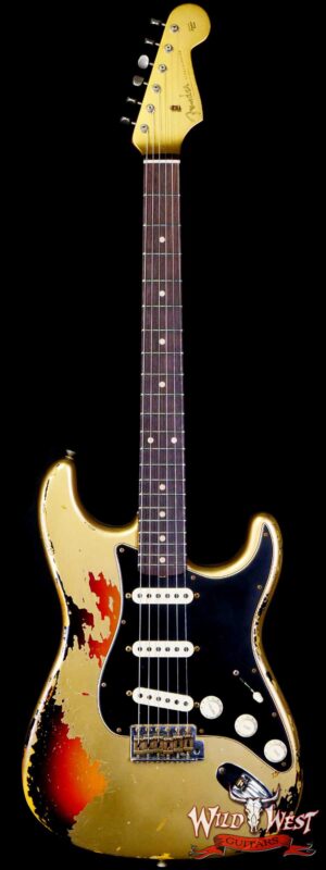 Fender Custom Shop Limited Edition Dual-Mag II Stratocaster Heavy Relic Aztec Gold Over 3 Tone Sunburst