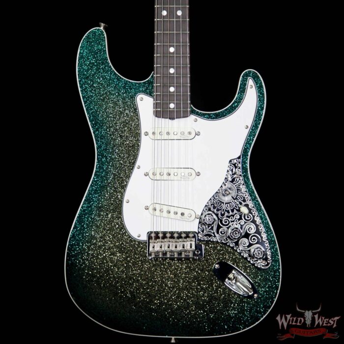Fender Custom Shop Mark Kendrick Founders Design Stratocaster Golden Teal Sparkle Burst - Image 3