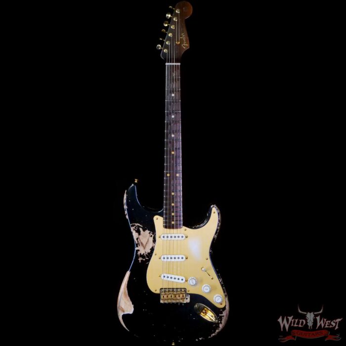 Fender Custom Shop Kyle McMillin Masterbuilt 1957 Stratocaster Brazilian Rosewood Neck Heavy Relic Black (US Only / No International Shipping) - Image 3