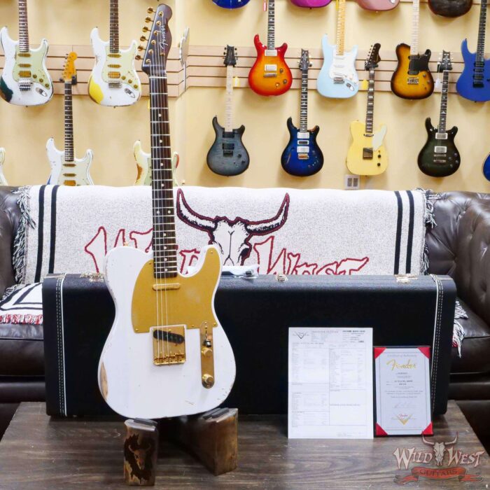 Fender Custom Shop Kyle McMillin Masterbuilt 1959 Telecaster Brazilian Rosewood Neck Relic White Blonde - Image 6