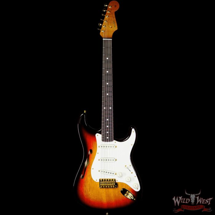 Fender Custom Shop Artisan Series Korina Stratocaster Semi-hollow Roasted Quartersawn Maple Neck Chocolate 3-Color Sunburst - Image 3