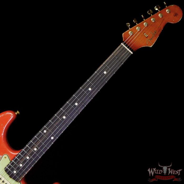 Fender Custom Shop Levi Perry Masterbuilt 1962 Stratocaster Brazilian Rosewood Board Heavy Relic Fiesta Red with Gold Hardware - Image 4