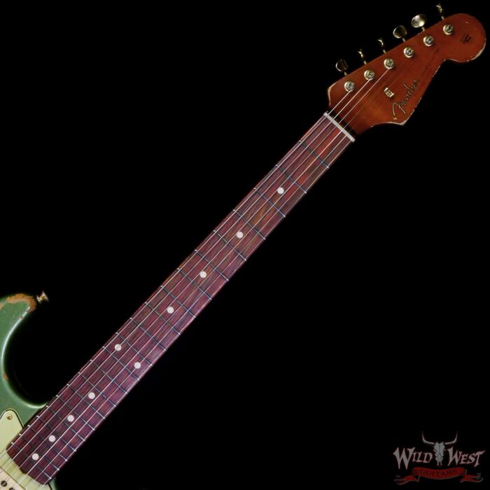 Fender Custom Shop Levi Perry Masterbuilt 1962 Stratocaster Brazilian Rosewood Board Heavy Relic Sherwood Green with Gold Hardware - Image 4