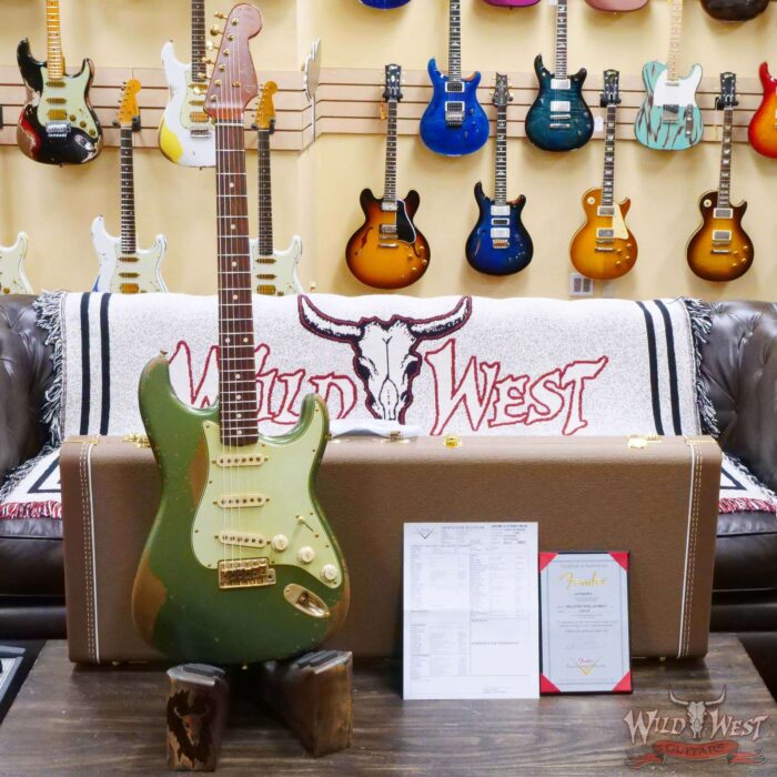 Fender Custom Shop Levi Perry Masterbuilt 1962 Stratocaster Brazilian Rosewood Board Heavy Relic Sherwood Green with Gold Hardware - Image 6