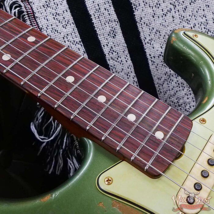 Fender Custom Shop Levi Perry Masterbuilt 1962 Stratocaster Brazilian Rosewood Board Heavy Relic Sherwood Green with Gold Hardware - Image 10