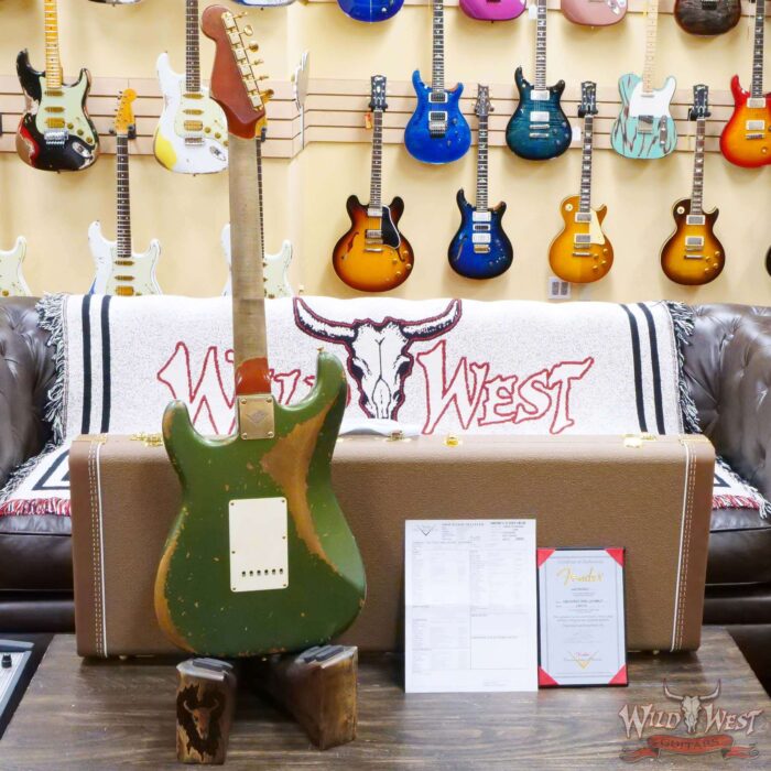 Fender Custom Shop Levi Perry Masterbuilt 1962 Stratocaster Brazilian Rosewood Board Heavy Relic Sherwood Green with Gold Hardware - Image 12