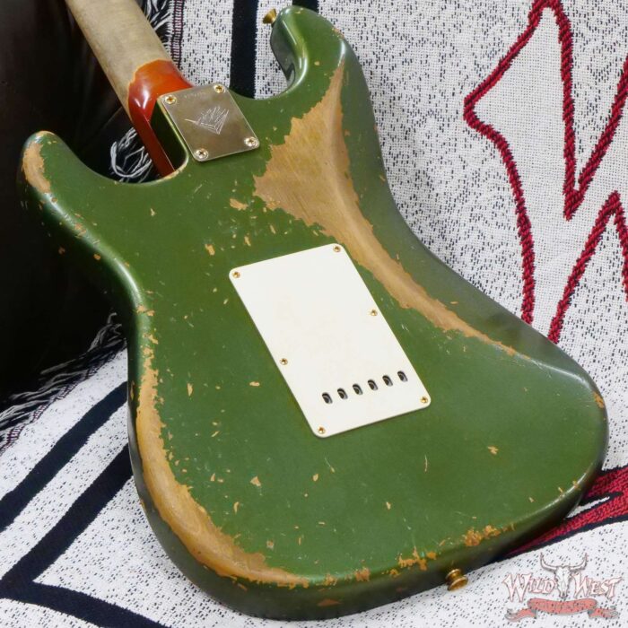 Fender Custom Shop Levi Perry Masterbuilt 1962 Stratocaster Brazilian Rosewood Board Heavy Relic Sherwood Green with Gold Hardware - Image 14