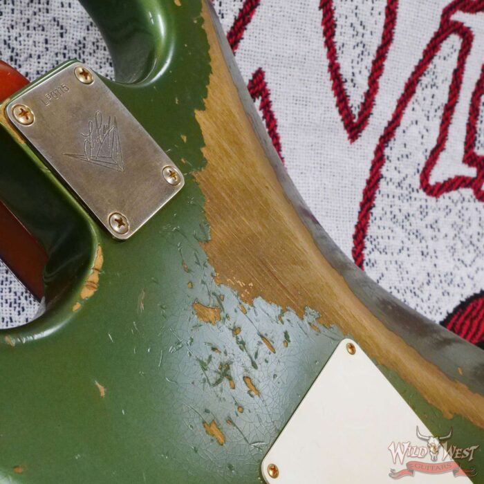 Fender Custom Shop Levi Perry Masterbuilt 1962 Stratocaster Brazilian Rosewood Board Heavy Relic Sherwood Green with Gold Hardware - Image 15