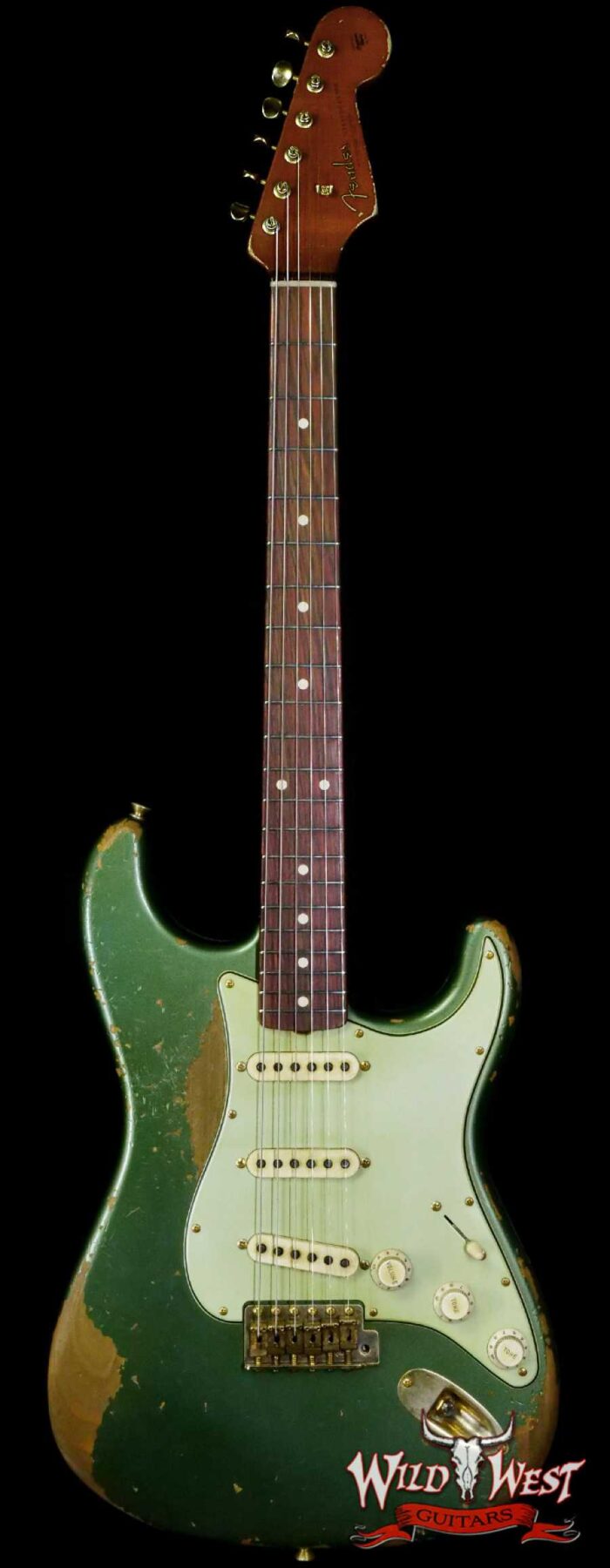 Fender Custom Shop Levi Perry Masterbuilt 1962 Stratocaster Brazilian Rosewood Board Heavy Relic Sherwood Green with Gold Hardware - Image 1