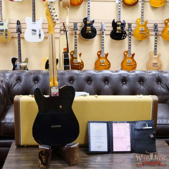 Fender Custom Shop Limited Editon Roasted Pine Double Esquire Thinline Custom Relic Semi-Hollow Maple Neck Aged Black Paisley - Image 10
