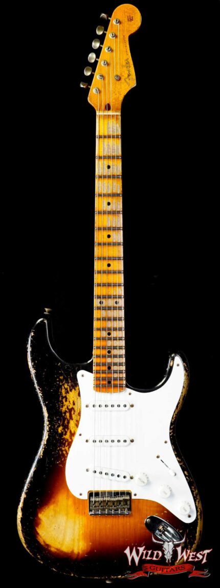 Fender Custom Shop Limited Edition 70th Anniversary 1954 Stratocaster Hardtail Super Heavy Relic Wide Fade 2 Tone Sunburst 6.90 LBS