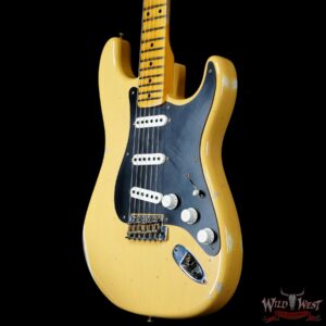 Fender Custom Shop Limited Edition 70th Anniversary 1954 Stratocaster Relic Nocaster Blonde with Black Pickguard 7.55 LBS - Image 2