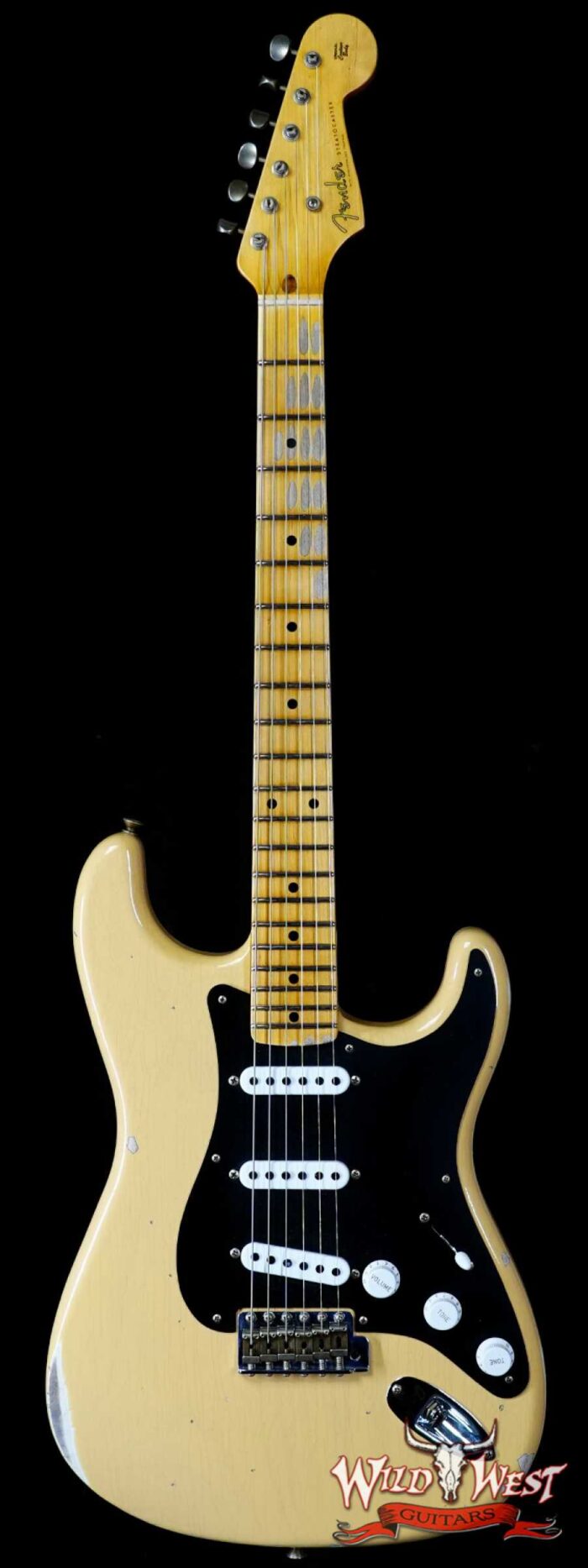 Fender Custom Shop Limited Edition 70th Anniversary 1954 Stratocaster Relic Nocaster Blonde with Black Pickguard 7.55 LBS - Image 1