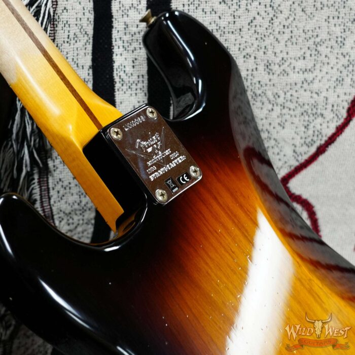 Fender Custom Shop Limited Edition 70th Anniversary 1954 Hardtail Stratocaster Journeyman Relic Wide Fade 2 Tone Sunburst 7.15 LBS - Image 13
