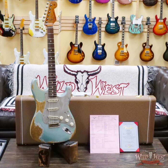 Fender Custom Shop Dylan Del Pizzo Apprentice Built 1963 Stratocaster 3A Flame Maple Neck Josefina Hand-Wound Pickups Heavy Relic Aged Firemist Silver (ONE OF A KIND) - Image 6