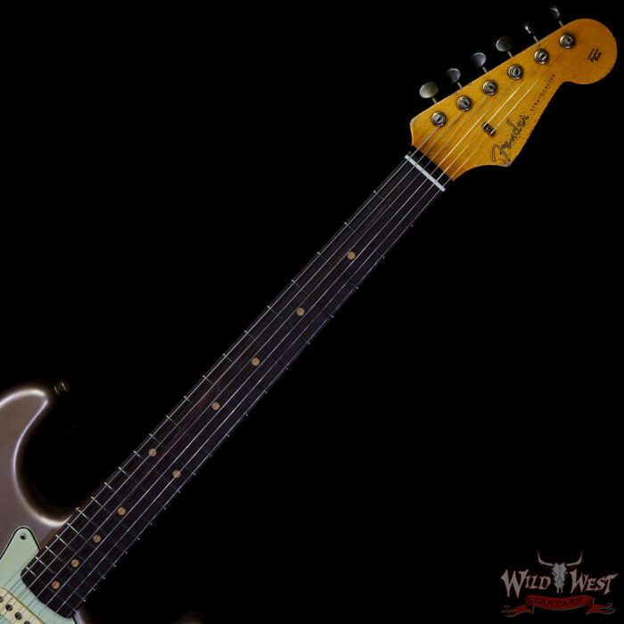 Fender Custom Shop Andy Hicks Masterbuilt 1961 Stratocaster Hardtail Brazilian Rosewood Slab Board Relic Shoreline Gold - Image 4
