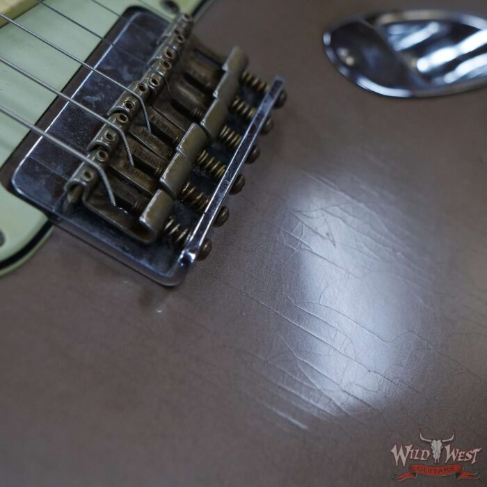 Fender Custom Shop Andy Hicks Masterbuilt 1961 Stratocaster Hardtail Brazilian Rosewood Slab Board Relic Shoreline Gold - Image 9