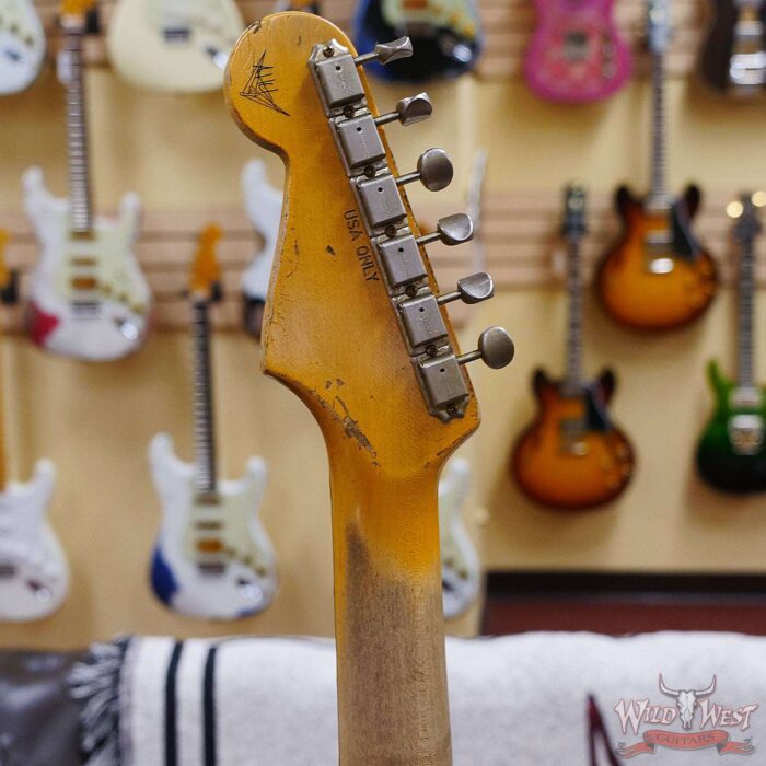 Fender Custom Shop Andy Hicks Masterbuilt 1961 Stratocaster Hardtail Brazilian Rosewood Slab Board Relic Shoreline Gold - Image 11