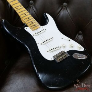 Fender Custom Shop Dennis Galuszka Masterbuilt 1955 Stratocaster Hand-Wound Pickups Journeyman Relic Black - Image 8