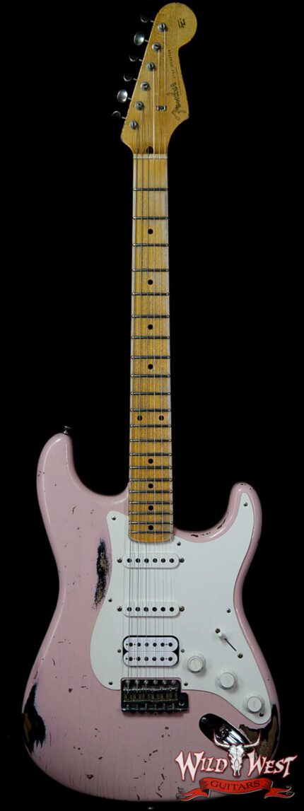 Fender Custom Shop Dennis Galuszka Masterbuilt 1956 HSS Stratocaster Heavy Relic Shell Pink over Black