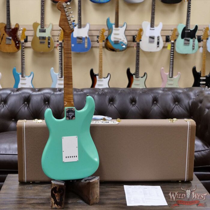 Fender Custom Shop Dennis Galuszka Masterbuilt Roasted 1959 Stratocaster Journeyman Relic Brazilian Rosewood Slab Board Hand-Wound Pickups Aged Surf Green - Image 10