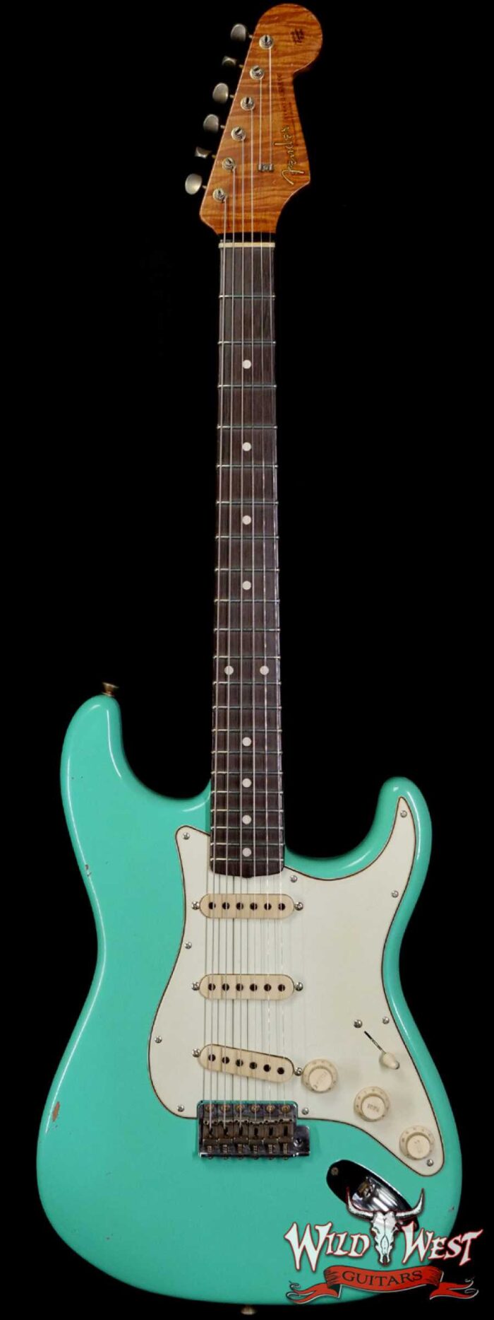 Fender Custom Shop Dennis Galuszka Masterbuilt Roasted 1959 Stratocaster Journeyman Relic Brazilian Rosewood Slab Board Hand-Wound Pickups Aged Surf Green - Image 1