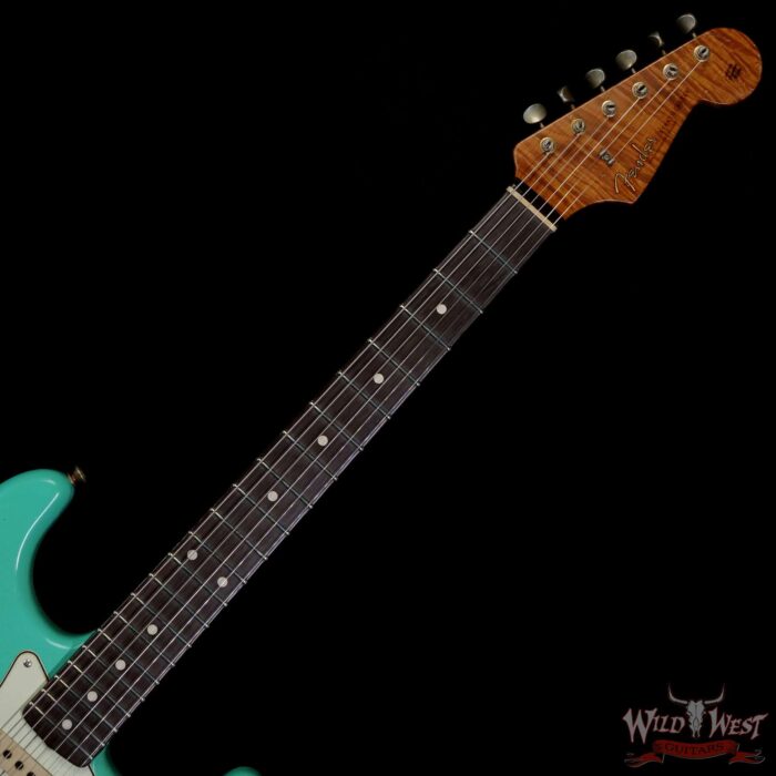 Fender Custom Shop Dennis Galuszka Masterbuilt Roasted 1959 Stratocaster Journeyman Relic Brazilian Rosewood Slab Board Hand-Wound Pickups Aged Surf Green - Image 4