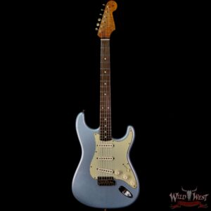 Fender Custom Shop Dennis Galuszka Masterbuilt Roasted 1959 Stratocaster Brazilian Rosewood Slab Board Hand-Wound PUs Journeyman Relic Aged Blue Ice Metallic - Image 3