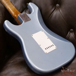 Fender Custom Shop Dennis Galuszka Masterbuilt Roasted 1959 Stratocaster Brazilian Rosewood Slab Board Hand-Wound PUs Journeyman Relic Aged Blue Ice Metallic - Image 11