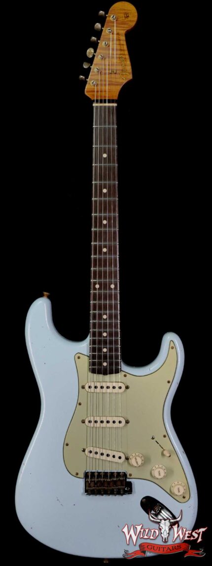 Fender Custom Shop Dennis Galuszka Masterbuilt Roasted 1959 Stratocaster Brazilian Rosewood Slab Board Hand-Wound PUs Journeyman Relic Aged Sonic Blue
