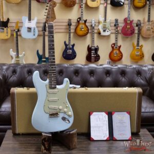 Fender Custom Shop Dennis Galuszka Masterbuilt Roasted 1959 Stratocaster Brazilian Rosewood Slab Board Hand-Wound PUs Journeyman Relic Aged Sonic Blue - Image 6