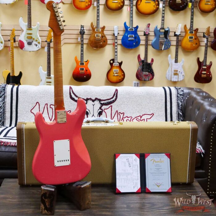 Fender Custom Shop Dennis Galuszka Masterbuilt Roasted 1959 Stratocaster Brazilian Rosewood Slab Board Hand-Wound PUs Journeyman Relic Faded Aged Fiesta Red - Image 9