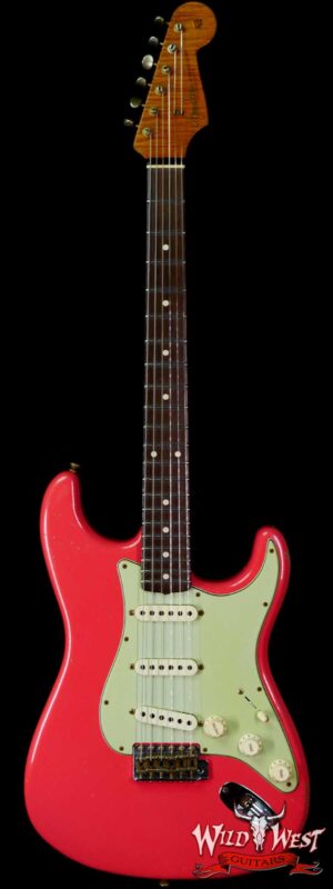 Fender Custom Shop Dennis Galuszka Masterbuilt Roasted 1959 Stratocaster Brazilian Rosewood Slab Board Hand-Wound PUs Journeyman Relic Faded Aged Fiesta Red