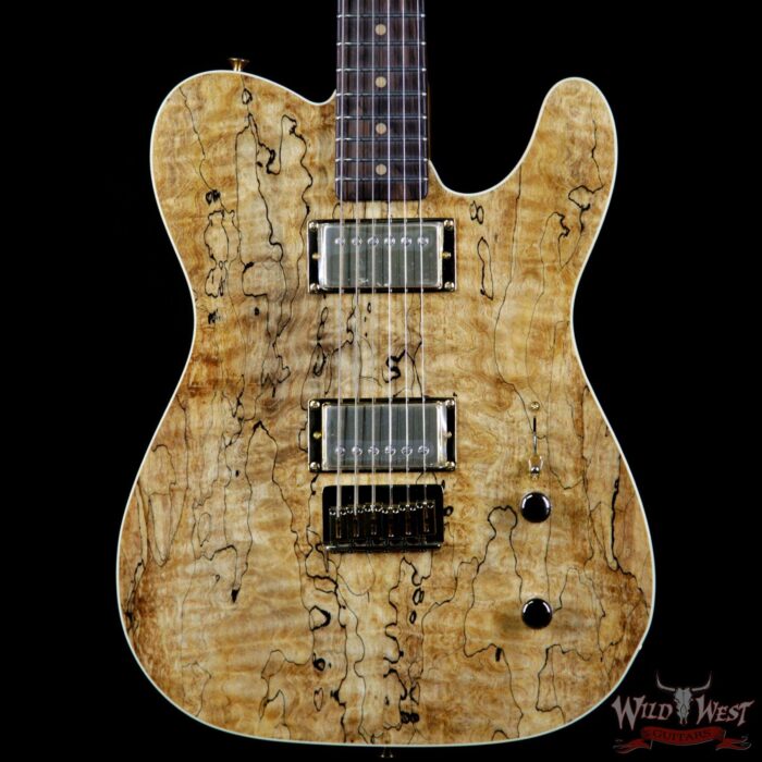 Fender Custom Shop Masterbuilt Dennis Galuszka Artisan Spalted Maple Telecaster HH African Blackwood Board - Image 3