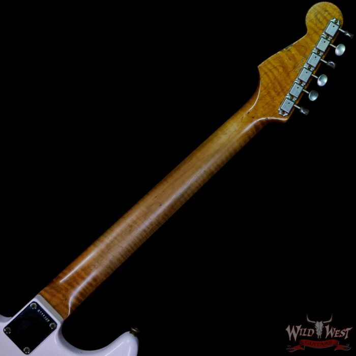 Fender Custom Shop Dennis Galuszka Masterbuilt Roasted 1959 Stratocaster Brazilian Rosewood Slab Board Hand-Wound PUs Journeyman Relic Aged Shell Pink - Image 5