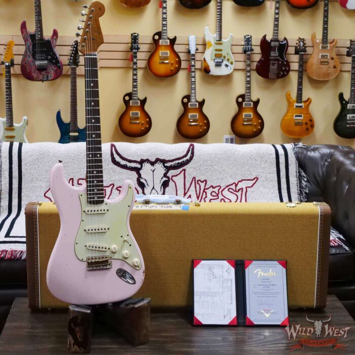 Fender Custom Shop Dennis Galuszka Masterbuilt Roasted 1959 Stratocaster Brazilian Rosewood Slab Board Hand-Wound PUs Journeyman Relic Aged Shell Pink - Image 6