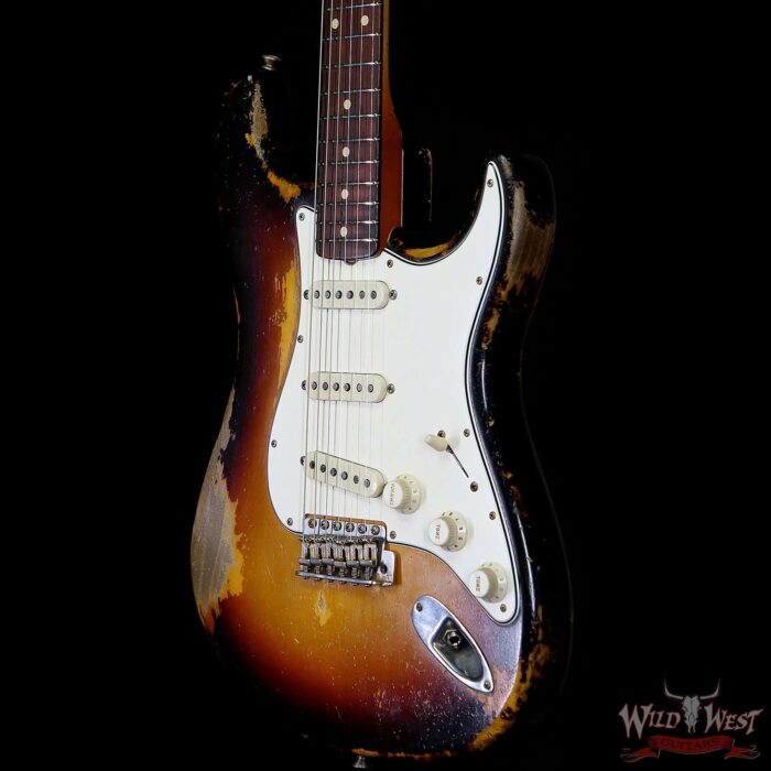 Fender Custom Shop Dale Wilson Masterbuilt 1960 Stratocaster Heavy Relic Brazilian Rosewood Slab Board 3 Tone Sunburst - Image 2