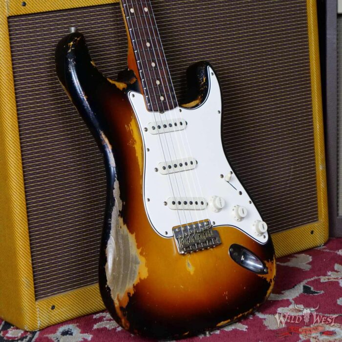 Fender Custom Shop Dale Wilson Masterbuilt 1960 Stratocaster Heavy Relic Brazilian Rosewood Slab Board 3 Tone Sunburst - Image 9