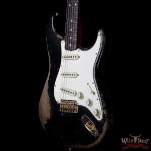 Fender Custom Shop Dale Wilson Masterbuilt 1960 Stratocaster Brazilian Rosewood Board Heavy Relic Black - Image 2