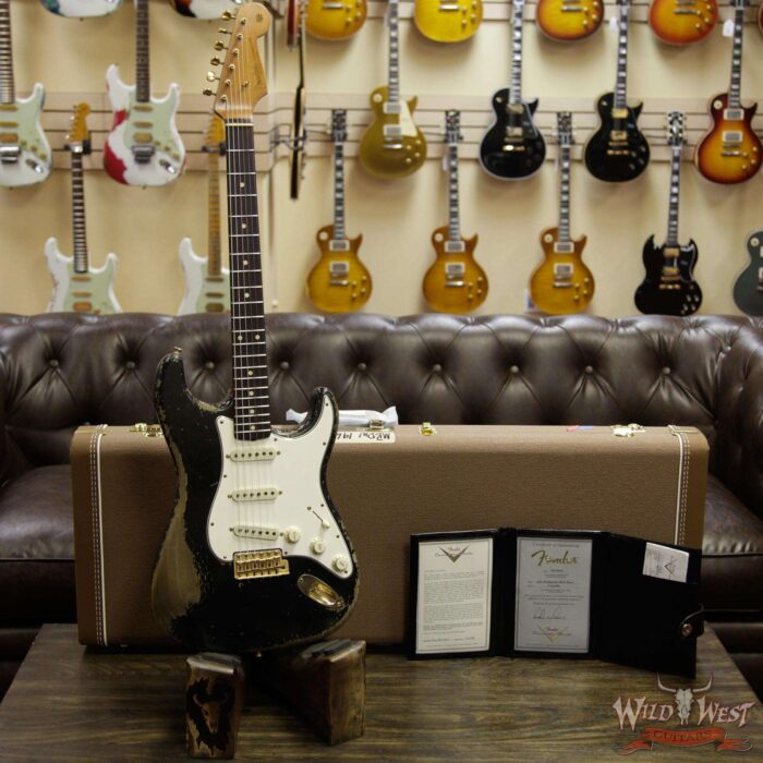 Fender Custom Shop Dale Wilson Masterbuilt 1960 Stratocaster Brazilian Rosewood Board Heavy Relic Black - Image 12