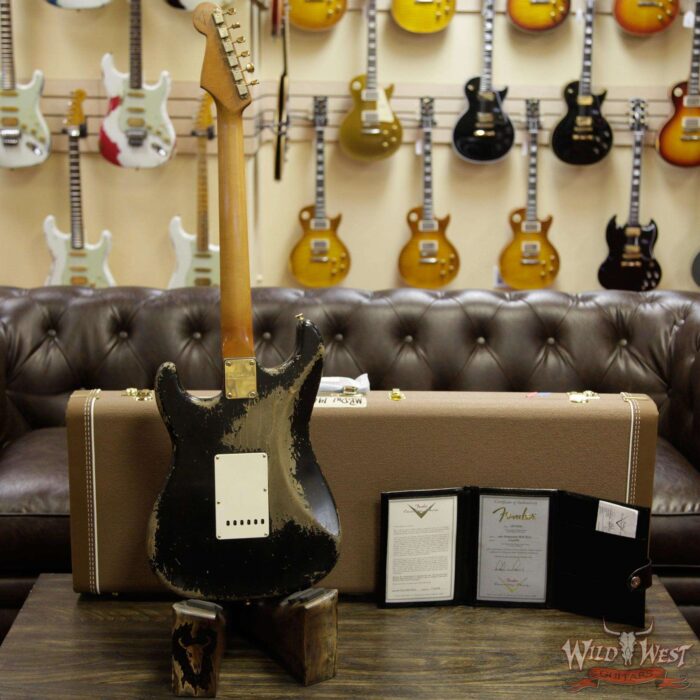 Fender Custom Shop Dale Wilson Masterbuilt 1960 Stratocaster Brazilian Rosewood Board Heavy Relic Black - Image 15