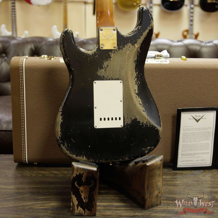 Fender Custom Shop Dale Wilson Masterbuilt 1960 Stratocaster Brazilian Rosewood Board Heavy Relic Black - Image 16