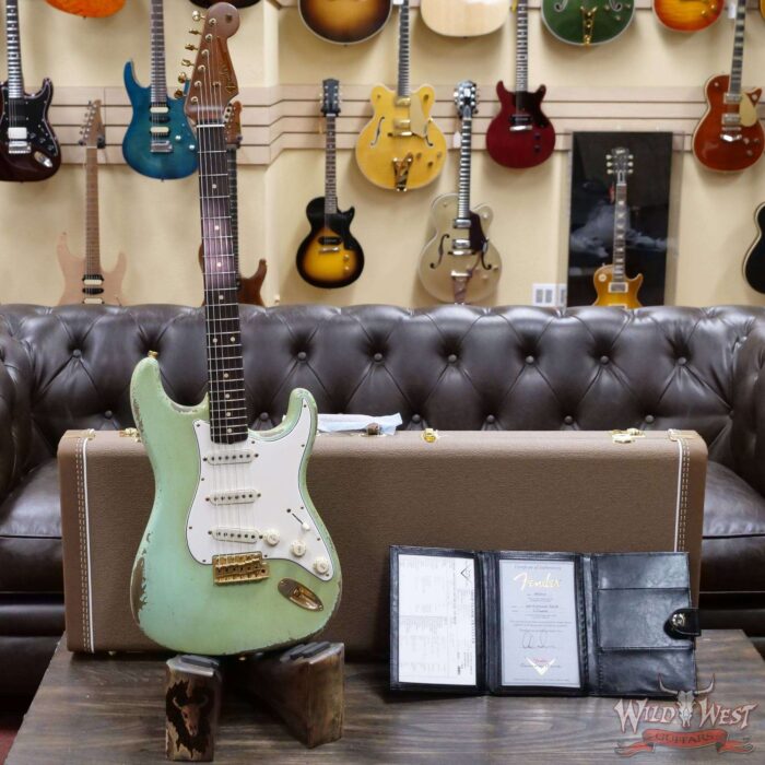 Fender Custom Shop Dale Wilson Masterbuilt 1960 Stratocaster Relic Brazilian Rosewood Slab Board Surf Green - Image 6