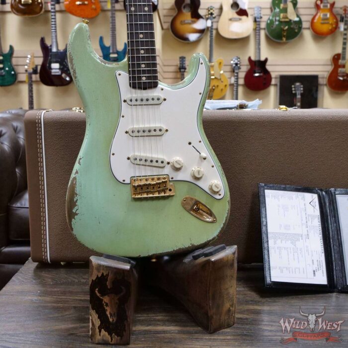 Fender Custom Shop Dale Wilson Masterbuilt 1960 Stratocaster Relic Brazilian Rosewood Slab Board Surf Green - Image 8