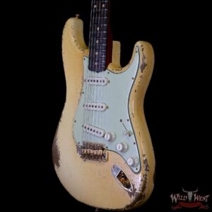 Fender Custom Shop Dale Wilson Masterbuilt 1963 Stratocaster Heavy Relic Brazilian Rosewood Fingerboard Vintage White - Image 2