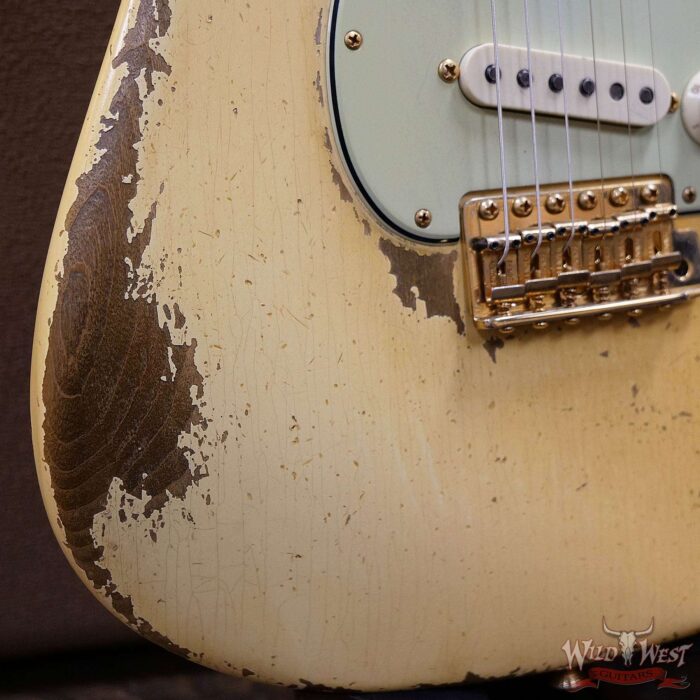 Fender Custom Shop Dale Wilson Masterbuilt 1963 Stratocaster Heavy Relic Brazilian Rosewood Fingerboard Vintage White - Image 11