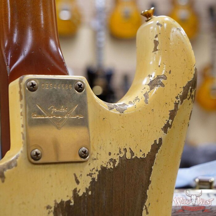 Fender Custom Shop Dale Wilson Masterbuilt 1963 Stratocaster Heavy Relic Brazilian Rosewood Fingerboard Vintage White - Image 14