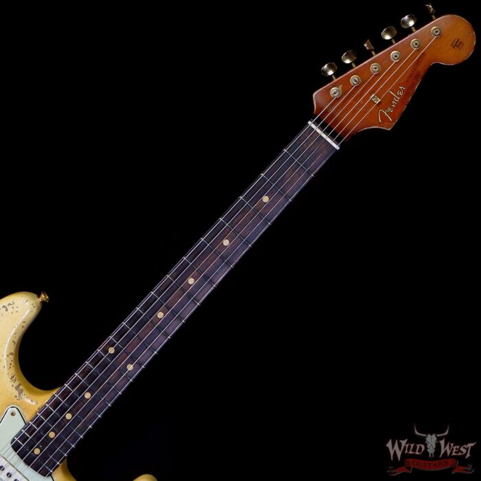 Fender Custom Shop Dale Wilson Masterbuilt 1963 Stratocaster Heavy Relic Brazilian Rosewood Fingerboard Vintage White - Image 5